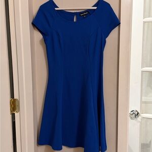 Fit & Flare Scoop Neck Dress in Royal Blue